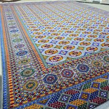 Tapete de área de seda azul cinza feito à mão 10x13 pés (300x400 cm) - Tapete grande para casa, usado comprar usado  Enviando para Brazil