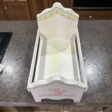 Cama de boneca vintage de madeira feita à mão 11,5 x 15 polegadas  comprar usado  Enviando para Brazil