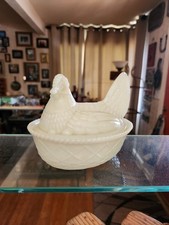 Vidro sem marca galinha no ninho leite branco 5 1/2 polegadas* Veja a descrição* comprar usado  Enviando para Brazil