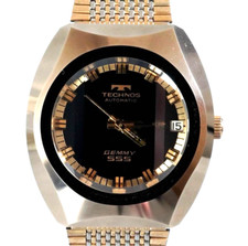 Technos Gemmy SSS corte vidro automático ouro aço inoxidável relógio masculino usado, usado comprar usado  Enviando para Brazil