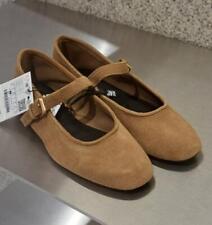 ZARA BNWT 2025. SAPATOS DE BALÉ DE CAMURÇA SPLIT BRONZEADO ESCURO. 3521/410/709 comprar usado  Enviando para Brazil