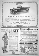 Antigo Vintage Estampa 1917 Napier Motor Car Guerra Verão Kit Carters Cadeira de Banho 20º comprar usado  Enviando para Brazil
