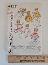 Vintage 1960 Simplicity 4727 20" Boneca Bebê Guarda-Roupa Padrão de Costura UC FF comprar usado  Enviando para Brazil