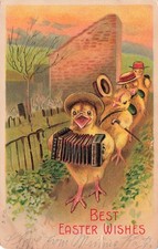 Usado, CARTÃO POSTAL VINTAGE 072125 U parada de galinha da Páscoa concertina antropomórfica 1908 comprar usado  Enviando para Brazil