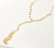 Susan Graver Goldtone Reversível Almofada Corte Y Colar com Borla 28" comprar usado  Enviando para Brazil