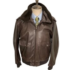 Jaqueta de Couro Abercrombie & Fitch Masculina Marrom Médio Mouton Bombardeiro Aviador M, usado comprar usado Jaqueta de Couro Abercrombie & Fitch Masculina Marrom Médio Mouton Bombardeiro Aviador M, usado comprar usado  Enviando para Brazil