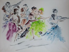 Danse couples aquarelle d'occasion  Pluvigner