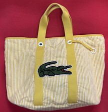Bolsa tote Lacoste listrada amarela branca vintage praia cruzeiro piscina festa terry comprar usado  Enviando para Brazil