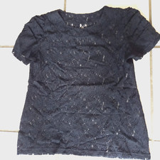 Schwarzes shirt spitzenshirt gebraucht kaufen  Deutschland