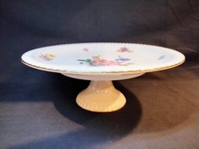 Suporte para bolo de porcelana Bareuther Waldsassen Baviera Alemanha flores pintadas douradas B comprar usado  Enviando para Brazil