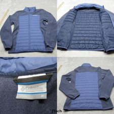 Jaqueta Columbia Masculina Média Azul Zíper Completo Isolada em Pó Leve Híbrida Puffer comprar usado  Enviando para Brazil