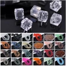 Lote de 100 peças de contas espaçadoras de artesanato soltas de vidro cristal facetado quadrado cubo pequeno 4 mm, usado comprar usado  Enviando para Brazil