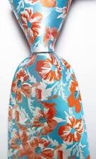 Usado, Nova Gravata Masculina Clássica Floral Azul Laranja Branco Tecido JACQUARD 100% Seda comprar usado  Enviando para Brazil
