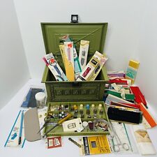 Vintage Anos 70 Max Klein Grande Caixa de Costura Verde Abacate Cheia de Kit de Balanço Vintage comprar usado  Enviando para Brazil