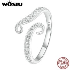 Anel aberto feminino Wostu prata esterlina 925 polvo bigode presente de festa, usado comprar usado  Enviando para Brazil