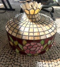 Lámpara colgante estilo Tiffany estilo vitral de flores vintage segunda mano  Embacar hacia Mexico