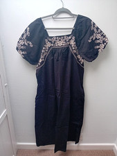 Black embroidered dress for sale  OTLEY