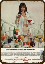 Usado, 1965 SMIRNOFF Vodka Invent Feminino? Réplica decorativa de placa de metal aparência vintage comprar usado  Enviando para Brazil