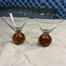Par de copos/coquetel vintage E Cointreau Martini com bola de bolha âmbar comprar usado  Enviando para Brazil