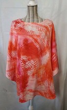 Poncho Chico's capa de maiô laranja rosa vermelho tingido tamanho G/XL praia leve comprar usado  Enviando para Brazil