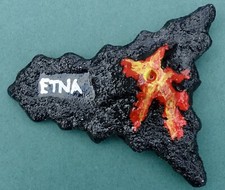 Recuerdo Imán Nevera Sicilia Mapa Y Monte Etna Volcán Italia segunda mano  Embacar hacia Mexico