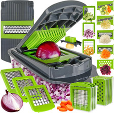 Acero Inoxidable Picador De Verduras Cebolla Vegetales Cortadora Cortadora 15En 1, usado comprar usado  Enviando para Brazil