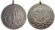 Węgry, medal Jerzego, św. Jerzy zabija smoka Kremnitz około 1850 - 1900 na sprzedaż  PL