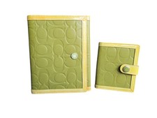VGUC Vintage Coach Couro Em Relevo Diário Conjunto de Suporte para Notebook Verde comprar usado  Enviando para Brazil