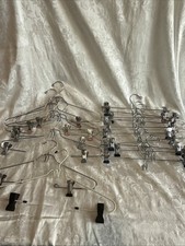 Calça camisa metal cromada vintage saia clipe cabides complemento gancho frontal empilhável comprar usado  Enviando para Brazil