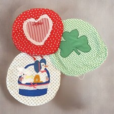 Cubiertas de tapa de inodoro vintage acolchadas vacaciones kitsch hechas a mano apliques segunda mano  Embacar hacia Mexico