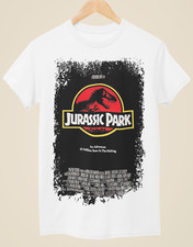 Camiseta branca unissex inspirada em pôster de filme Jurassic Park comprar usado  Enviando para Brazil