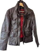 Leather superdry brown for sale  EVESHAM