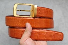 Cinto masculino de couro com estampa de crocodilo jacaré laranja - W 1,3" comprar usado  Enviando para Brazil