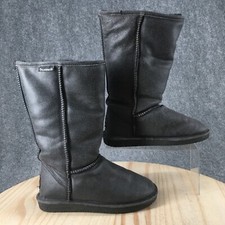 Botas Bearpaw Femininas 7 Altas Shearling Inverno Neve Couro Preto Camurça, usado comprar usado  Enviando para Brazil