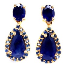 Brincos de prata esterlina 925 com safira azul folheados a ouro 18K, usado comprar usado Brincos de prata esterlina 925 com safira azul folheados a ouro 18K, usado comprar usado  Enviando para Brazil