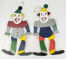 Macaco de Palhaço Vintage Brinquedo Jig Dançarinos Arte Folclórica Pintada Masonite Whirly Gig comprar usado  Enviando para Brazil