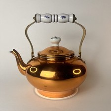 Vintage - Chaleira de chá de cobre - Cabo e botão de porcelana azul e branco comprar usado  Enviando para Brazil