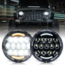 Faróis de LED 7" feixe Hi/Lo DRL seta para 97-18 Jeep Wrangler TJ JK LJ, usado comprar usado  Enviando para Brazil