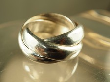 GROSSE ALLIANCE VINTAGE TRINITY ARGENT MASSIF SILVER TRIPLE RING T57, usado comprar usado  Enviando para Brazil