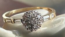 cz cluster gold ring 14k for sale  San Diego