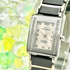 Technos Analógico Solar Feminino Lindo Estado, Nova Bateria, Cerâmica Diamante 13P comprar usado  Enviando para Brazil