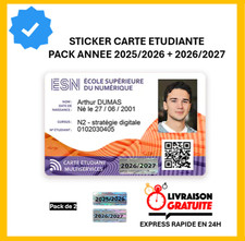 Autocollant carte étudiant d'occasion  France