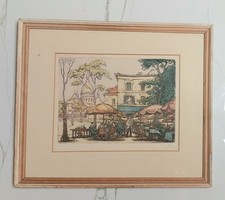 Vtg colored etching for sale  Wellington