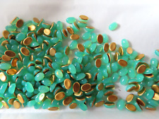 Pacote completo 288 tchecos. Cabochões ovais de vidro em opala verde 6x4mm/folhado. comprar usado  Enviando para Brazil