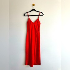 Vestido maxi slip cetim vermelho alças ajustáveis e fenda tamanho XS NOVO SEM ETIQUETAS comprar usado  Enviando para Brazil