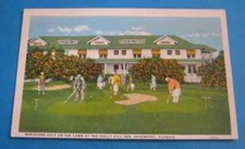 ASSUNTO RARO! CARTÃO POSTAL VINTAGE MINIATURA DE GOLFE DAVENPORT FL ARTESANATO ESPORTIVO, usado comprar usado  Enviando para Brazil