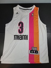 Camiseta masculina Dwayne Wade Miami Heat Adidas retrô madeira clássica média ABA NBA, usado comprar usado  Enviando para Brazil