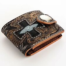 Carteira de motociclista masculina couro bovino genuíno personalizada caveira Harley motociclista comprar usado  Enviando para Brazil