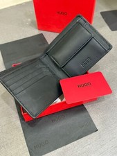 Novo Hugo Boss Subway 4cc Masculino Couro Preto Carteira Dobrável Bolso Moeda comprar usado  Enviando para Brazil