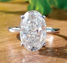 RARO ANEL SOLITÁRIO DE DIAMANTE TRATADO BRANCO CERTIFICADO 4,50 quilates em prata 925, usado comprar usado  Enviando para Brazil